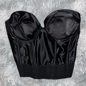 Black crop top corset